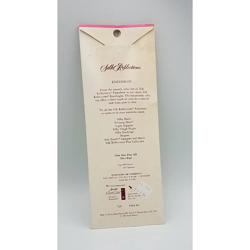 Hanes Silk Reflections Silky Sheer Knee Highs Sandalfoot Town Taupe  2 Pair 1995